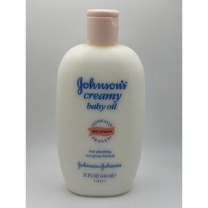 Vintage Johnson & Johnson's Creamy Baby Oil, 15 Fl Oz‎ SEALED Discontinued RARE!